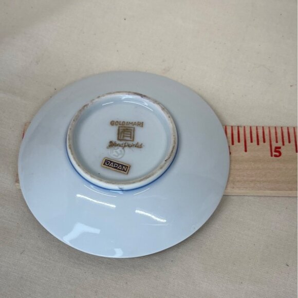 4 Japanese Hand Painted Gold Imari Butter Pats 4" - Picture 8 of 8